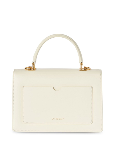 Off-white Jitney 1.4 Quote Leather Top-handle Bag In White