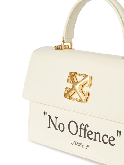 Off-white Jitney 1.4 Quote Leather Top-handle Bag In White