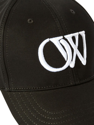 Shop Off-white Ow-embroidered Cap In Black