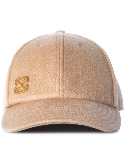 Shop Off-white Arrows-motif Cap In Brown