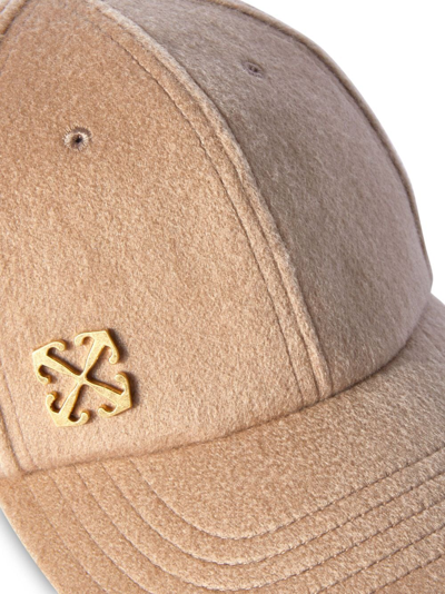 Shop Off-white Arrows-motif Cap In Brown