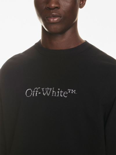 Shop Off-white Diag-stripe Logo-print T-shirt In Black
