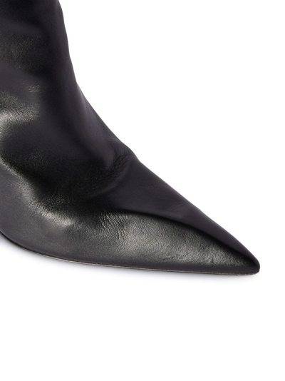 Off-white Crescent Knee-high Leather Boots In Black
