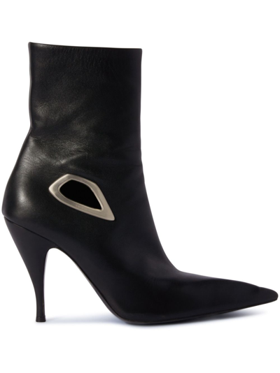 Shop Off-white Crescent Ankle Boots In Black