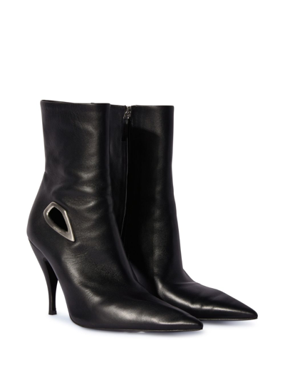 Off-white Crescent Ankle Boots In Black