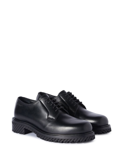 Shop Off-white Military Leather Derby Shoes In Black