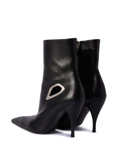 Off-white Crescent Ankle Boots In Black