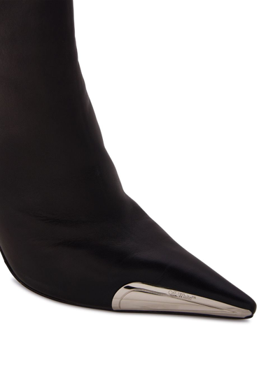 Off-white Allen Key Pointed-toe Ankle Boots In Black