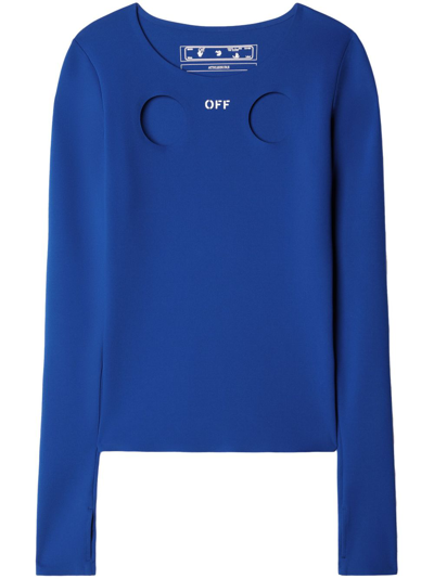 Shop Off-white Meteor Long-sleeve T-shirt In Blue
