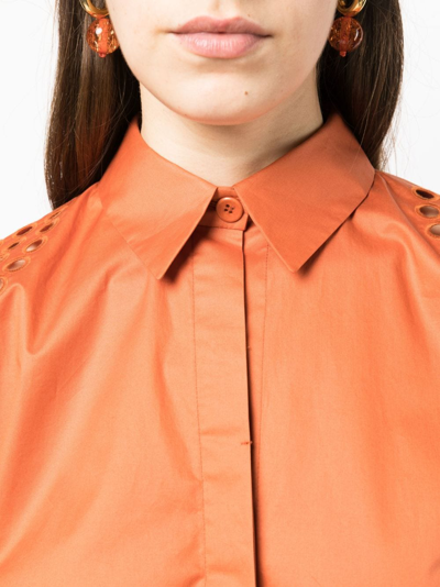 Shop Aeron Senate Cut-out Shirtdress In Orange