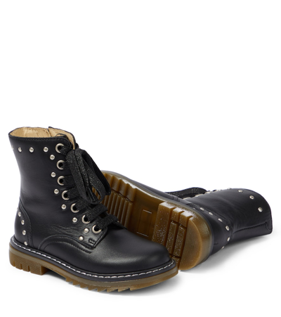 Pom D'api Sid Hi Stud Leather Ankle Boots In Black