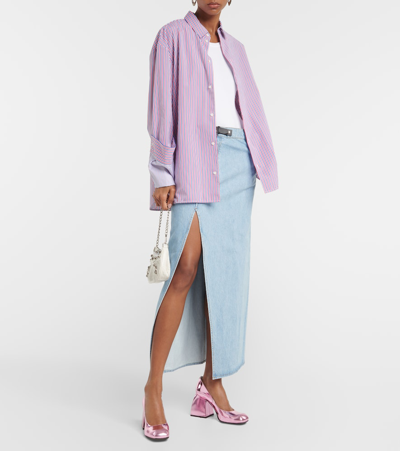 Nodaleto Bulla Air 90 Metallic Leather Pumps In Pink
