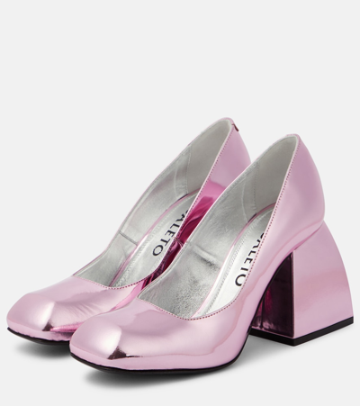 Shop Nodaleto Bulla Air 90 Metallic Leather Pumps In Pink