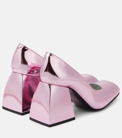 Shop Nodaleto Bulla Air 90 Metallic Leather Pumps In Pink