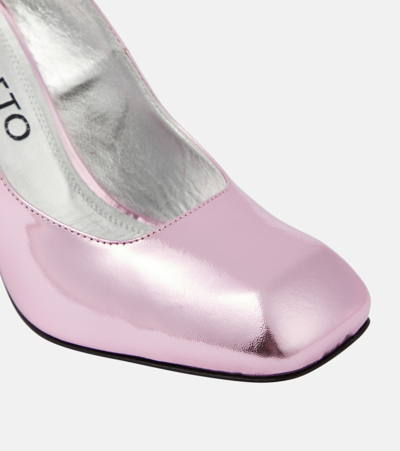 Shop Nodaleto Bulla Air 90 Metallic Leather Pumps In Pink