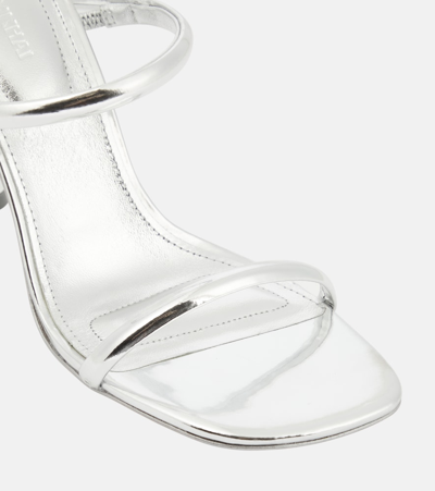 Shop Simkhai Siren Metallic Leather Sandals In Silver