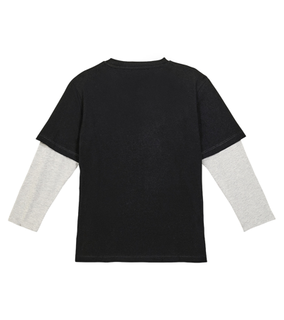 Shop Versace Logo Cotton Jersey T-shirt In Black