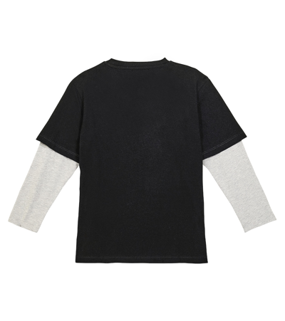 Versace Logo Print Cotton Jersey T-shirt In Black
