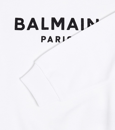 Balmain Logo-print Cotton Sweatshirt In White