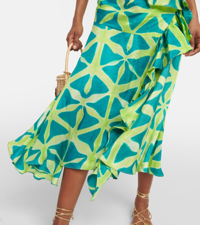 Shop Ulla Johnson Zoya Printed Silk Midi Dress In Multicoloured