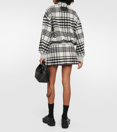 Shop Jw Anderson Checked Wool-blend Bomber Jacket In Black