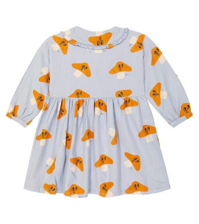 Shop Bobo Choses Printed Cotton Dress In Blue