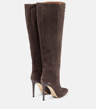 Shop Paris Texas Suede Knee-high Boots In Grey