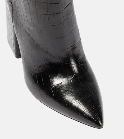 Paris Texas Anja Boot 70 High Heels Boots In Black Leather In Black