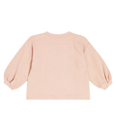 Shop Bobo Choses Baby Printed Ribbed Cotton-blend Sweatshirt In Pink