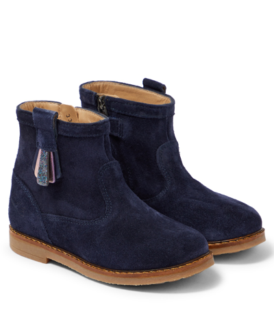 Shop Pom D'api Trip Arty Suede Ankle Boots In Blue