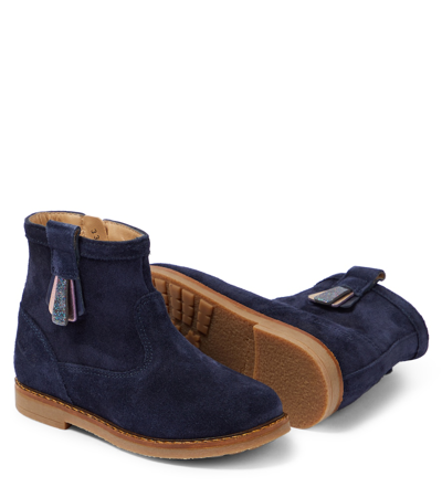 Shop Pom D'api Trip Arty Suede Ankle Boots In Blue