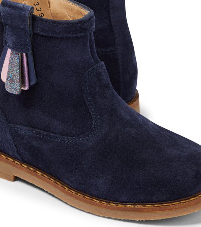 Shop Pom D'api Trip Arty Suede Ankle Boots In Blue