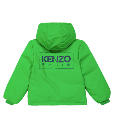 Shop Kenzo Logo Down Jacket In Green