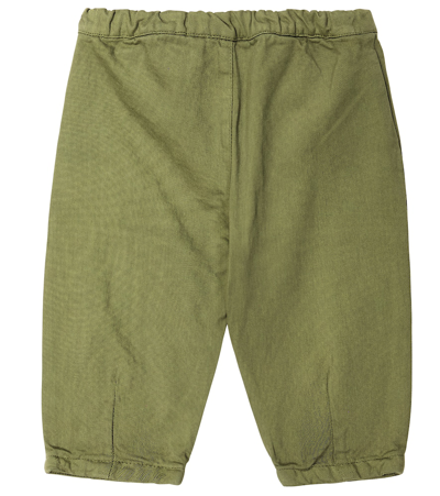 Bobo Choses Logo-print Cotton Trousers In Green