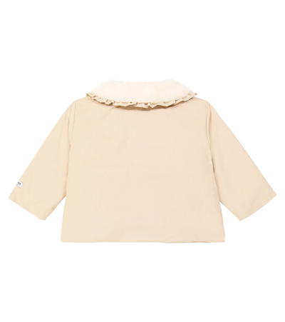 Shop Donsje Baby Tjarda Ruffled Cotton Coat In Pink