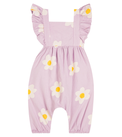 Shop Bobo Choses Baby Floral Cotton Playsuit In Purple