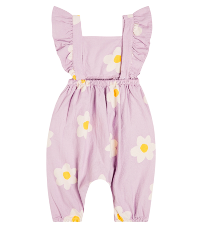 Shop Bobo Choses Baby Floral Cotton Playsuit In Purple