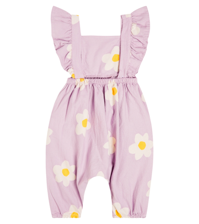 Bobo Choses Baby Floral Cotton Playsuit In Purple