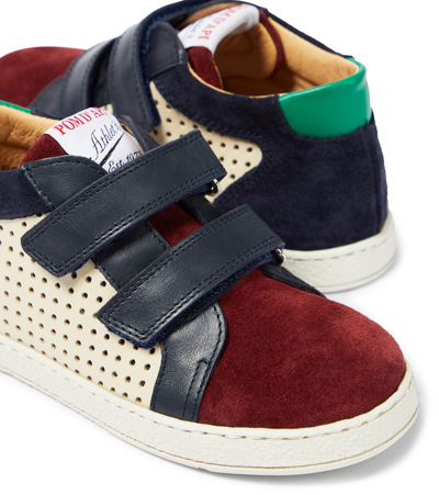 Pom D'api Mousse Easy Top Leather And Suede Sneakers In Multicoloured