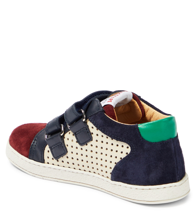 Pom D'api Mousse Easy Top Leather And Suede Sneakers In Multicoloured