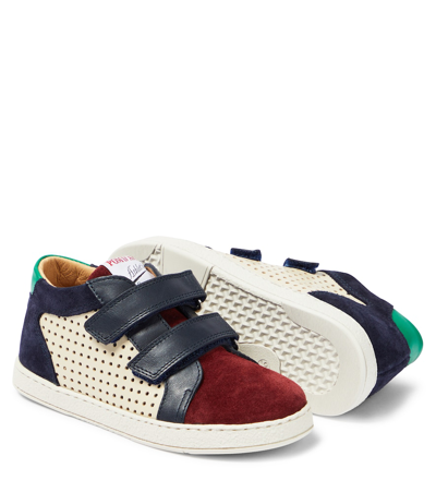 Pom D'api Mousse Easy Top Leather And Suede Sneakers In Multicoloured