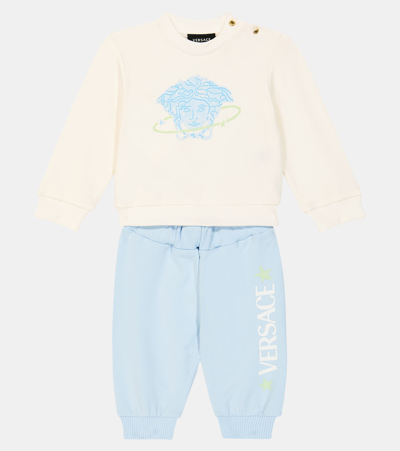 Shop Versace Baby Printed Sweatshirt And Pants Set In Multicolor