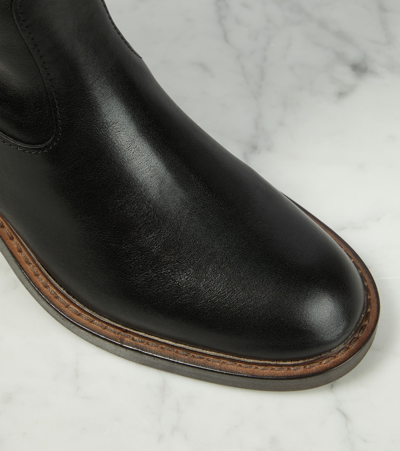 Shop Brunello Cucinelli Embellished Leather Knee-high Boots In Black