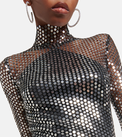 Shop Taller Marmo Tina Semi-sheer Sequined Maxi Dress In Silver