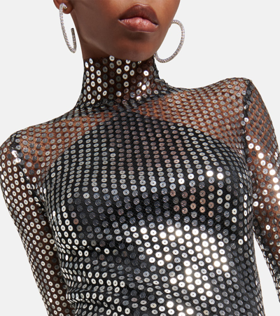 Taller Marmo Silver Sequin-embellished Maxi Dress In Silver