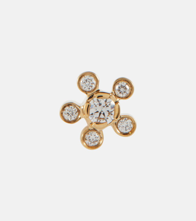 Shop Sophie Bille Brahe Petit Soleil De Fleur 18kt Gold Single Earring With Diamonds