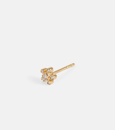 Sophie Bille Brahe Petit Soleil De Fleur 18kt Gold Single Earring With Diamonds In Gold