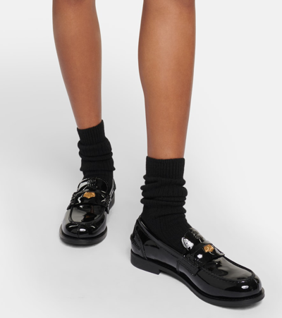 Shop Miu Miu Patent Leather Loafers In Black