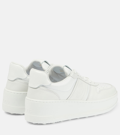 Shop Tod's Leather Platform Sneakers In White