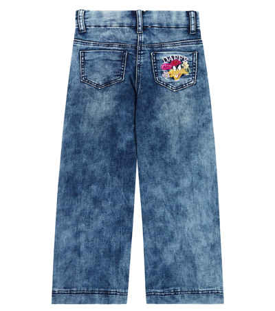 Shop Monnalisa X Looney Tunes Embellished Jeans In Blue
